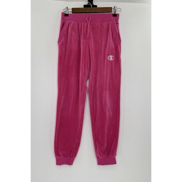 Champion Girl’s Bright Pink Velour Pull On‎ Sweatpants Size L - Picture 1 of 8